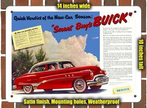 INSEGNA IN METALLO - 1951 Buick Vintage Ad 02 - Foto 1 di 1
