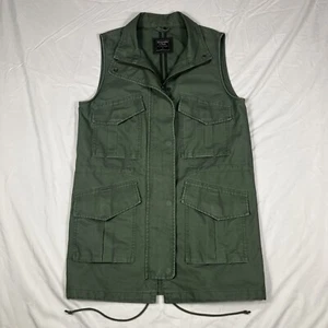 Abercrombie & Fitch Utility Outerwear Vest Womens S Green Pockets Safari - Picture 1 of 14