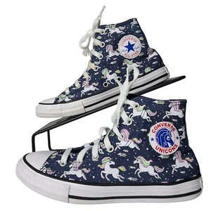 Converse Unicorn Shoes Junior/Kids Size3 High Top Navy Background Pastel Unicorn - Picture 1 of 10