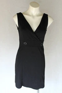 🌮 SIZE S VALLEYGIRL BLACK POLYESTER V NECK DRESS - POST ANY 5+ FREE - Picture 1 of 6
