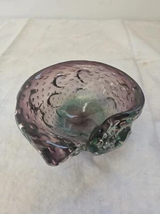 Large Murano Style Glass "Purple" Bowl Element Shell , 1970s - Picture 1 of 8