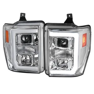 Faros proyectores cromados fibra DL C Ford F250 F350 F450 08-10 Super Duty - Imagen 1 de 4