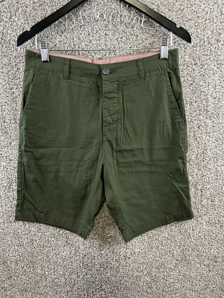 Pantalones Cortos Chinos H&M Divididos Para Hombre Talla 28 Verde 100% Algodón Pantalones Cortos Botón Mosca Foto 1 de 4