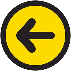 Pfeil Bodenaufkleber gelbe Pfeil Wandschilder (4er Set)  - Bild 1 von 2