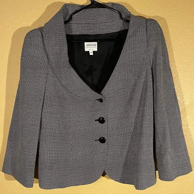 Blazer gris vintage Armani Collezioni para mujer hecho en Italia talla 14 Foto 1 de 4