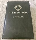 VINTAGE: The Living Bible, Paraphrased, 1972, Green Faux Leather - Very Good
