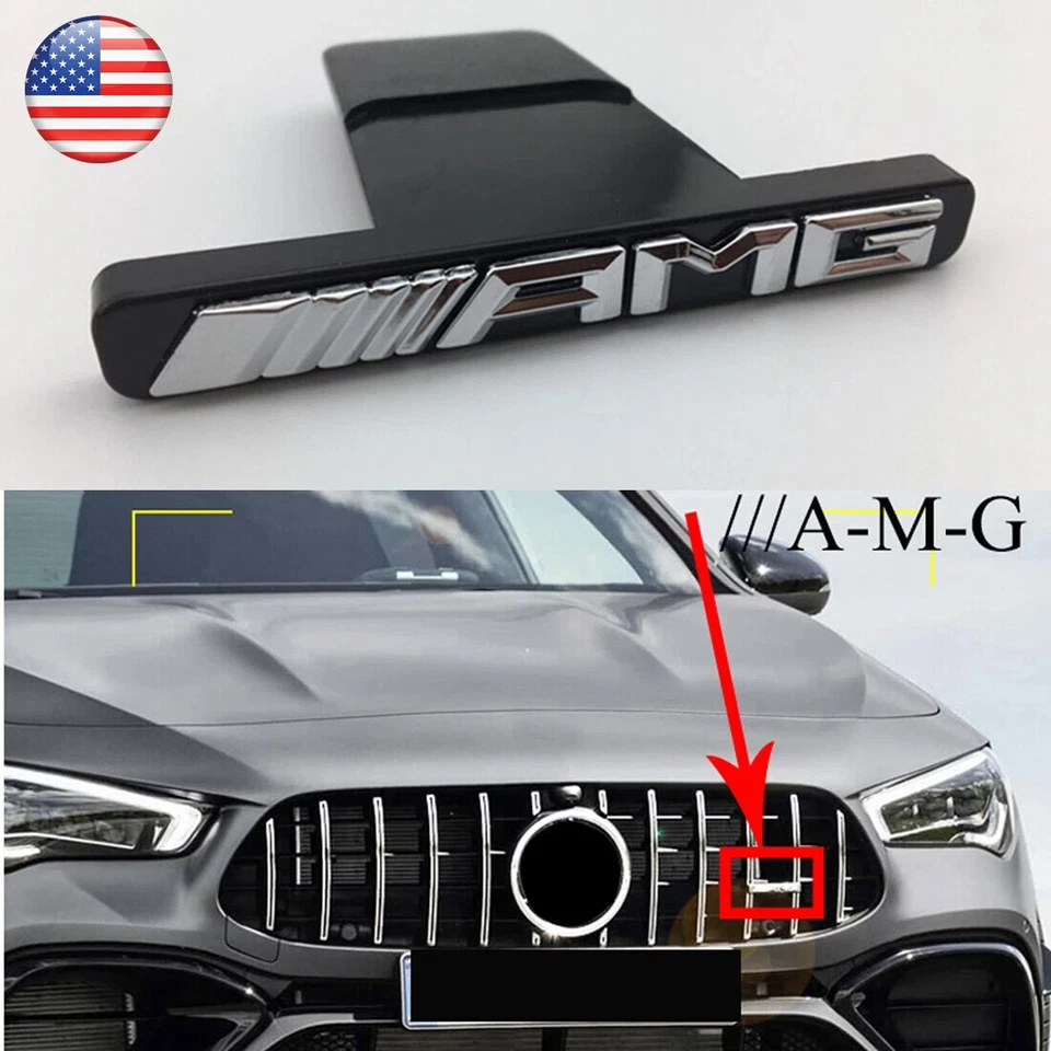 For Mercedes-Benz(2048170616)AMG Front Grill Badge Emblem GT Panamericana Silver Foto 1 de 4