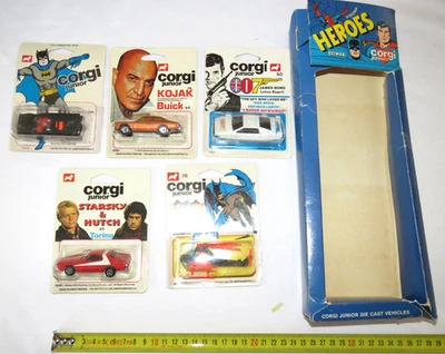 Corgi Juniors Heroes 5 Pack Batmobile Batcopter 007 Lotus Kojak Starsky NEW 7005 - Image 1 of 4