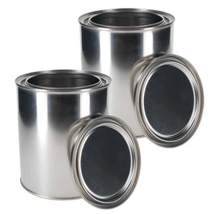 1 Quart (32 Ounce) Paint Cans & Lids (2 Pack) Unlined Metal Paint Cans - Picture 1 of 5