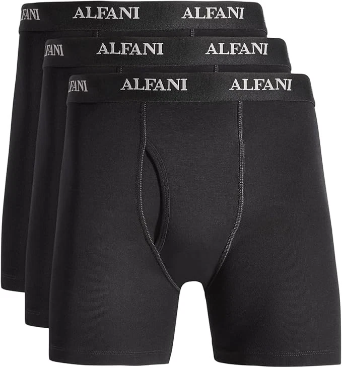 Calzoncillos boxer Alfani de ajuste regular para hombre ropa interior-negro Foto 1 de 1