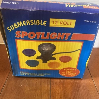 Foco Sumergible 12 Voltios 4 Colores Lentes Estanques Fuentes Acuario Ajustable Foto 1 de 4