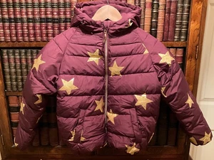 Girls' R 1881 by S. Rothschild Burgundy & Gold Star Puffer Jacket - 10-12Y - New - Picture 1 of 3
