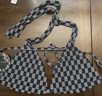 Check hers женщин напечатано струнных инструментов бикини плавать верхний размер M черный и белый - Изображение 1 из 4