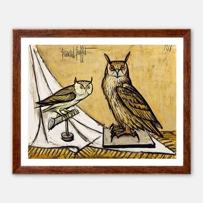 Bernard Buffet - Great Horned Owl and Little Owl, Giclee Print, Nature Poster - Image 1 of 4