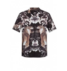 $199 MSRP AllSaints Black GOBI Tiger Print Relaxed Fit Viscose SS Shirt—MED - Picture 1 of 10