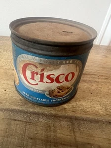 Vintage Crisco Metalldose Papieretikett 1 Pfund Größe angebrachter Deckel leer - Bild 1 von 15