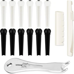 12 PCS Acoustic Guitar Bridge Pins with 2 Saddle Nut and 1 PCS... - Picture 1 of 7