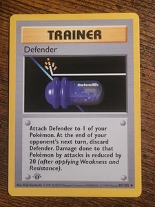 Base Set Shadowless 1st Edition Trainer Defender No 80/102 LP NM  - Bild 1 von 6
