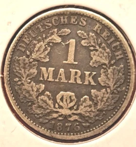 1876 Deutschland 1 Mark - Deutsches Reich - 90% Sil - fein - KOSTENLOSER VERSAND (9.17) - Bild 1 von 2