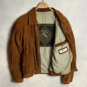 Hugo Boss Lederjacke L/XL - 90s Vintage Designer Suede Riri Zipper Made in Italy - Bild 1 von 7
