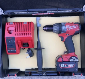 Milwaukee M18 Fuel Hammer Drill M18CPD, battery, handle, charger, case - Picture 1 of 6