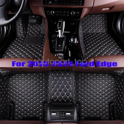 For 2015-2024 Ford Edge Car Floor Mats Liners Set Leather All Surround Black Foto 1 de 4