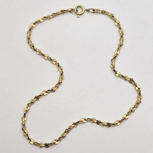 Vintage goldfarben Fußkettchen gedreht Lametta Kette Fußkettchen klassisch zierlich Retro - Bild 1 von 9