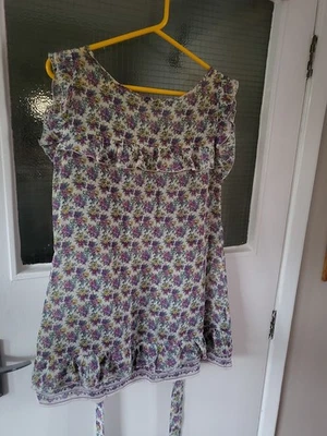 Vintage 00s pretty ruffle floral blouse size 16 boho hippie retro whimsy ditsy - Image 1 of 4