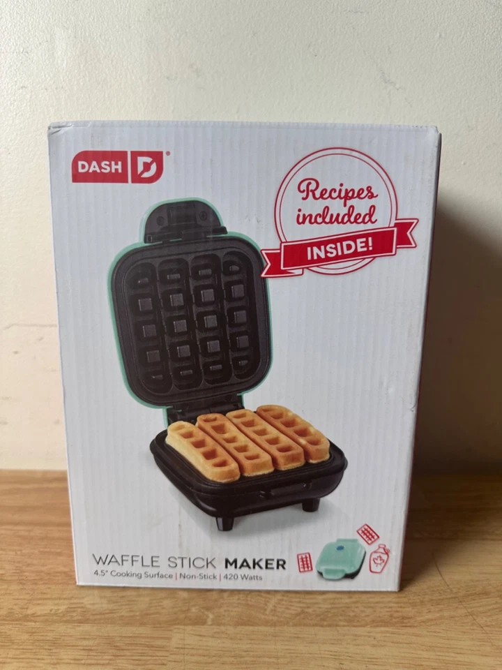 FABRICANTE DE VARILLAS PARA GOFRES DE TABLERO - SUPERFICIE DE COCCIÓN ANTIADHERENTE DE 4,5" 420W - VERDE COMO NUEVO - ¡NUEVO! Foto 1 de 4