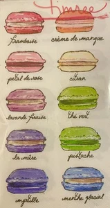 4 einzelne französische Macarons Papier Gast Servietten Decopauge Basteln - Bild 1 von 7