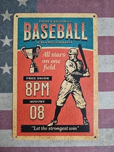 Retro-Style Metal sign for a professional baseball championship - Picture 1 of 4