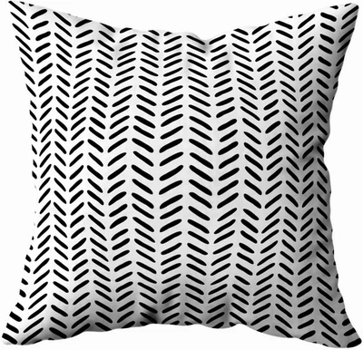 Cusion Pillow Cover, Hidden Zippered 20X20Inch Black on White Sketch He - Image 1 of 4