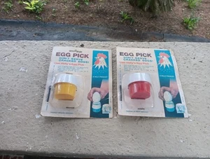 VINTAGE POSTEN VON 2 HELLY'S EGG PICK NEW OLD STOCK HARTGEKOCHTE EIER - Bild 1 von 4
