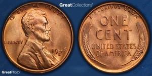 Error/Variety 1946-S/S Lincoln Cent RPM-15 ANACS MS-65 RD - Picture 1 of 3