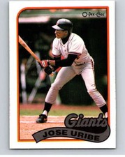 1989 O-Pee-Chee Baseball #8 Jose Uribe  San Francisco Giants V95293