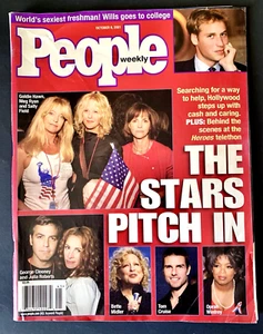 THE STARS PITCH IN PEOPLE WEEKLY MAGAZINE OCTOBER 8, 2001 VOL. 56 NO. 15 - Foto 1 di 3