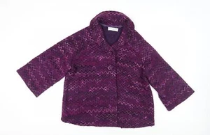 Edina Ronay Women's Purple Geometric Chunky Knit Jumper - Picture 1 of 12