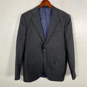 SuitSupply Blazer Mens 40L Slim Navy Blue Lazio Single Breasted Wool Two Button - Picture 1 of 13