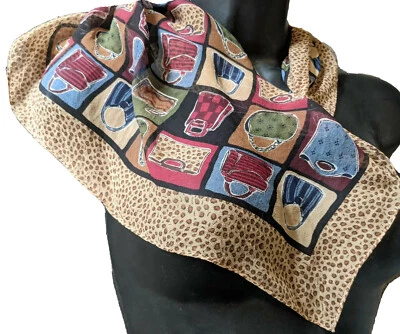 Talbots Seda De Colección Bufanda Transparente 19" Cuadrado Leopardo Animal Monederos Estampado Japón Envoltura Foto 1 de 4