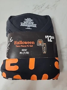 Halloween two piece Girls PJ set Glow-In-The-Dark Let’s Hang Out Graphic- M(7/8) - Picture 1 of 4