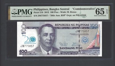 Philippines 100 Piso 2013 P218 "Commemorative" Uncirculated Grade 65 - Image 1 of 2