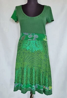AUTHENTIC DESIGUAL PAISLEY ART EMBROIDERY LOGO WOMENS DRESS-SIZE:US 10/EU 38/XL - Image 1 of 4