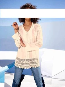 Designer Tunika mit Spitze Linea Tesini/ heine Größe 42 NEU - Bild 1 von 3