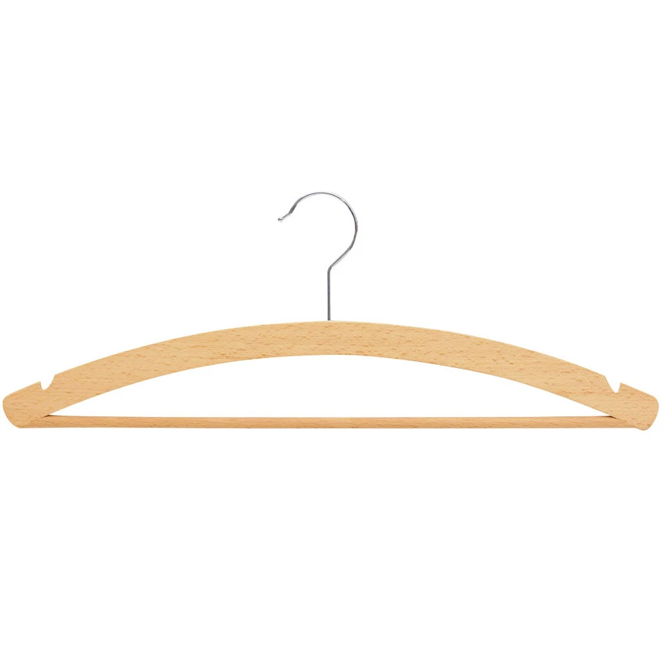 Bh025 1 Weber Holz Einfachbügel mit Steg & Rockkerbe 1511-2h roh Kleiderbügel