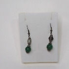 Dangel Drop Stainless Steel Green Bead Earings Identical To Photo