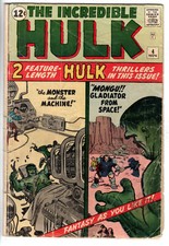 INCREDIBLE HULK  #4 (1962) - GRADE 2.0 - ORIGIN RETOLD - MONGU 1ST APPEARANCE!