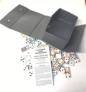 Domino Set By Cardinal Indust. 91 Piece Color Dot Dominoes W/Inst. & Vinyl Case - Picture 1 of 5