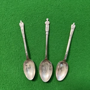 SET Of 3 VINTAGE EPNS SPOON APOSTLE DESIGN HANDLE - Picture 1 of 6