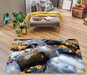 3D Fluss Steine Blätter H1442 Mat Elegant Foto Teppich Wolldecke Honey 2023 - Picture 1 of 5