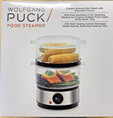 Wolfgang Puck BPA-Free Stackable 2-Tier Baskets Food Steamer 400-Watt NEW In BOX - Image 1 of 4